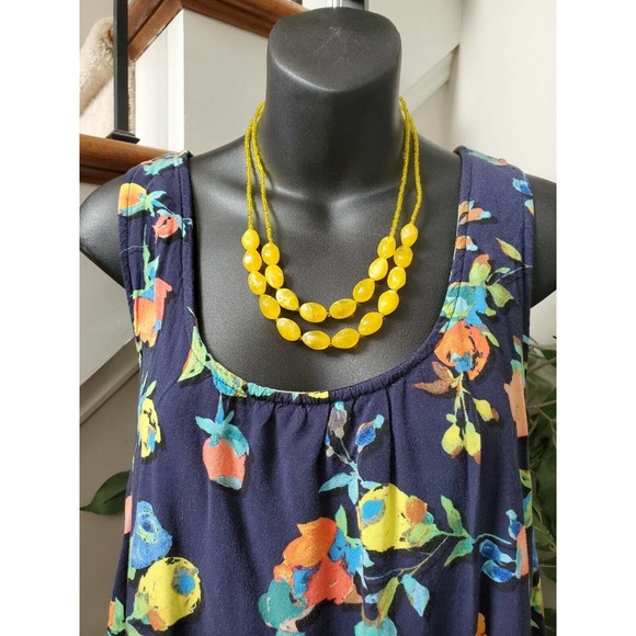 Merona Women's Blue Floral Rayon Scoop Neck Sleeveless Long Maxi Dress Size XL - Picture 10 of 13